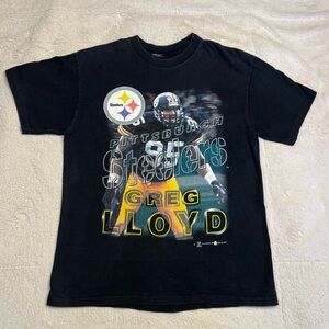 Vintage 90s NFL Pittsburgh Steelers Greg Lloyd Graphic T Shirt Mens L Jersey Vtg